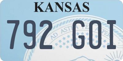 KS license plate 792GOI