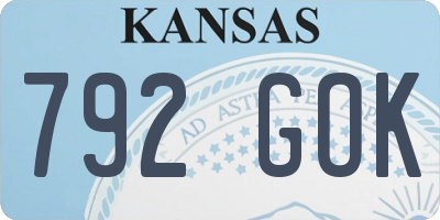 KS license plate 792GOK