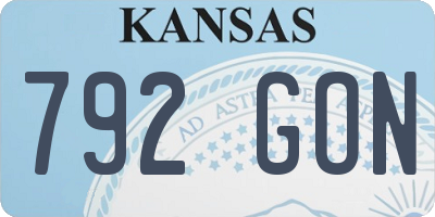 KS license plate 792GON