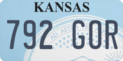 KS license plate 792GOR