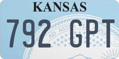KS license plate 792GPT