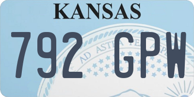 KS license plate 792GPW