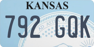 KS license plate 792GQK