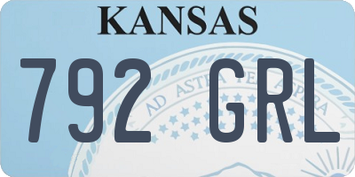 KS license plate 792GRL