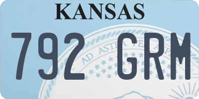 KS license plate 792GRM