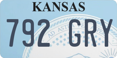KS license plate 792GRY