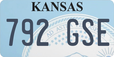 KS license plate 792GSE