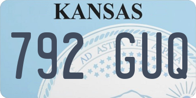 KS license plate 792GUQ