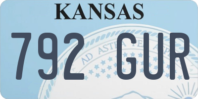 KS license plate 792GUR