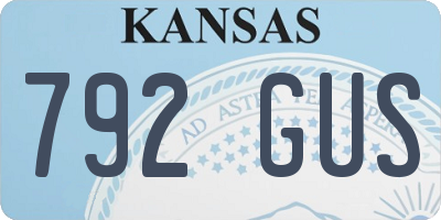KS license plate 792GUS