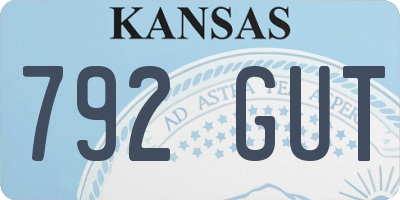 KS license plate 792GUT