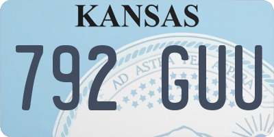 KS license plate 792GUU