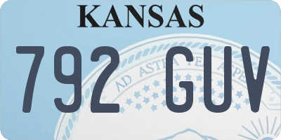KS license plate 792GUV