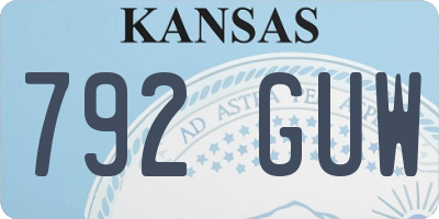 KS license plate 792GUW