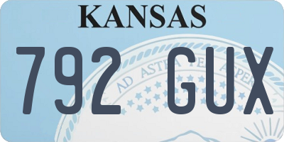 KS license plate 792GUX