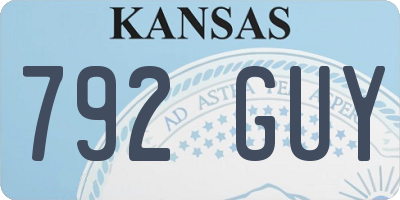 KS license plate 792GUY
