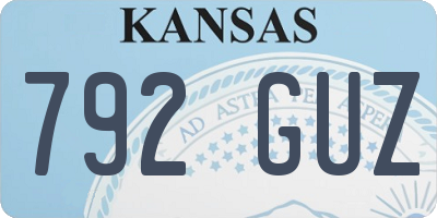 KS license plate 792GUZ