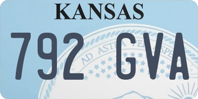 KS license plate 792GVA