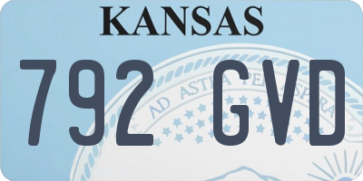 KS license plate 792GVD