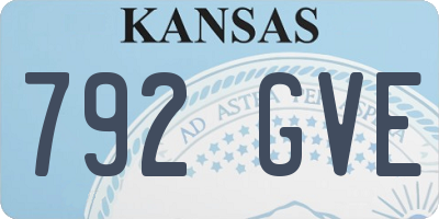 KS license plate 792GVE