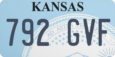 KS license plate 792GVF