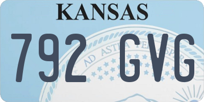 KS license plate 792GVG