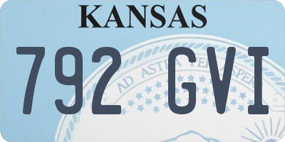 KS license plate 792GVI