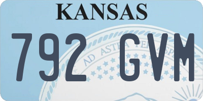 KS license plate 792GVM