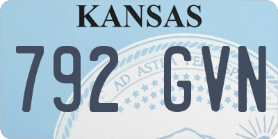 KS license plate 792GVN