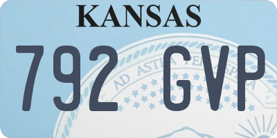 KS license plate 792GVP