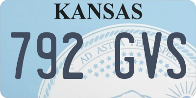 KS license plate 792GVS