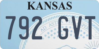 KS license plate 792GVT