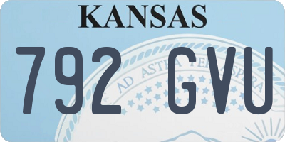 KS license plate 792GVU