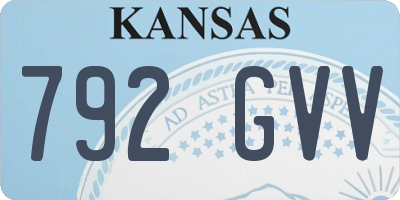 KS license plate 792GVV