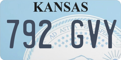 KS license plate 792GVY