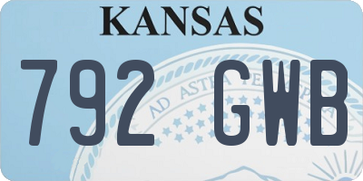 KS license plate 792GWB