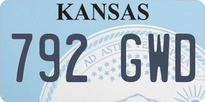 KS license plate 792GWD
