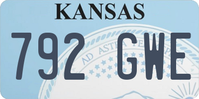 KS license plate 792GWE