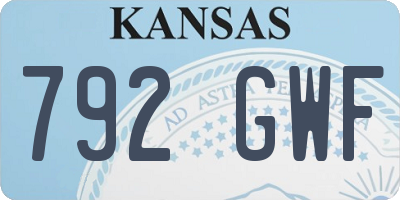 KS license plate 792GWF