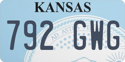 KS license plate 792GWG