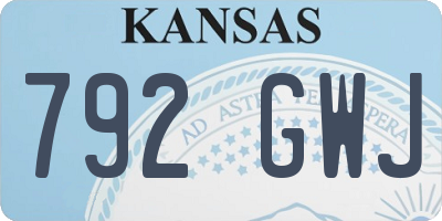 KS license plate 792GWJ