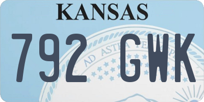 KS license plate 792GWK