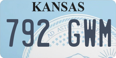 KS license plate 792GWM