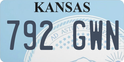 KS license plate 792GWN
