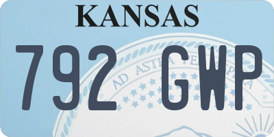 KS license plate 792GWP