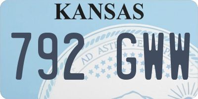 KS license plate 792GWW