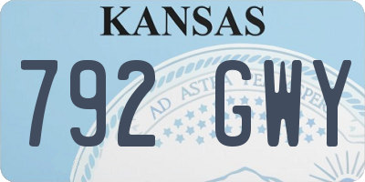 KS license plate 792GWY