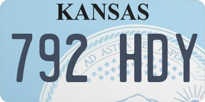 KS license plate 792HDY