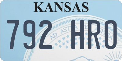 KS license plate 792HRO