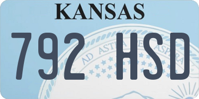 KS license plate 792HSD